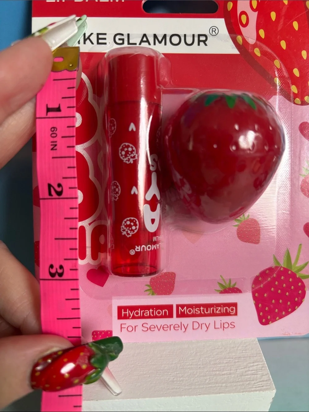 Glamour Red Strawberry Lip‎ Balm Set